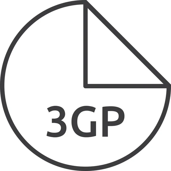 Illustrazione Vettoriale Del Formato File 3Gp — Vettoriale Stock