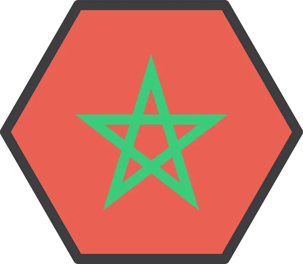 Morocco Land Flagga Vektor Illustration — Stock vektor