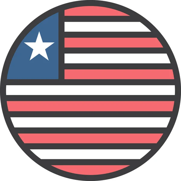 Liberië Land Vlag Vector Illustratie — Stockvector