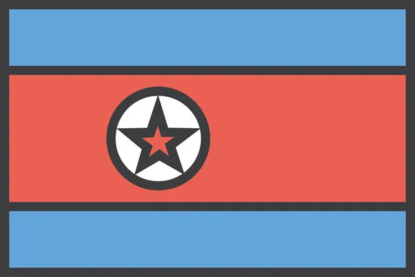 Noord Korea Land Vlag Vector Illustratie — Stockvector