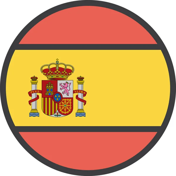 Spanje Land Vlag Vector Illustratie — Stockvector