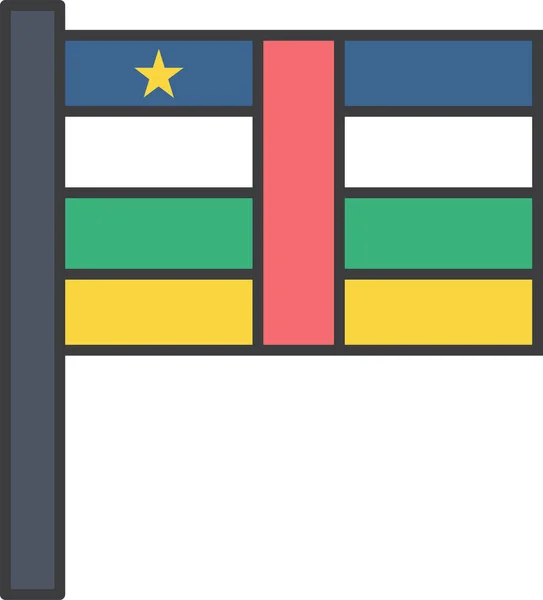 República Centro Africana Bandeira País Ilustração Vetorial — Vetor de Stock