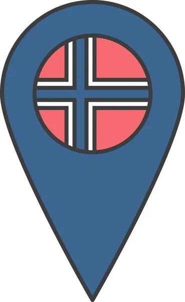 ノルウェー国旗ベクトルイラスト — ストックベクタ