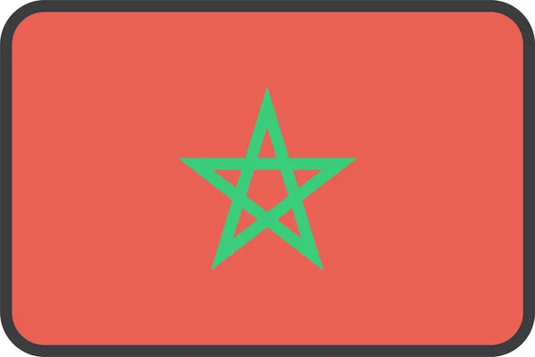 モロッコ国旗ベクトルイラスト — ストックベクタ