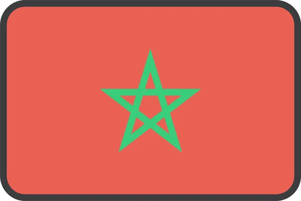 Marocco Country Flag Illustrazione Vettoriale — Vettoriale Stock