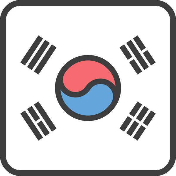 Bandera Del País Corea Del Sur Ilustración Vectores — Vector de stock