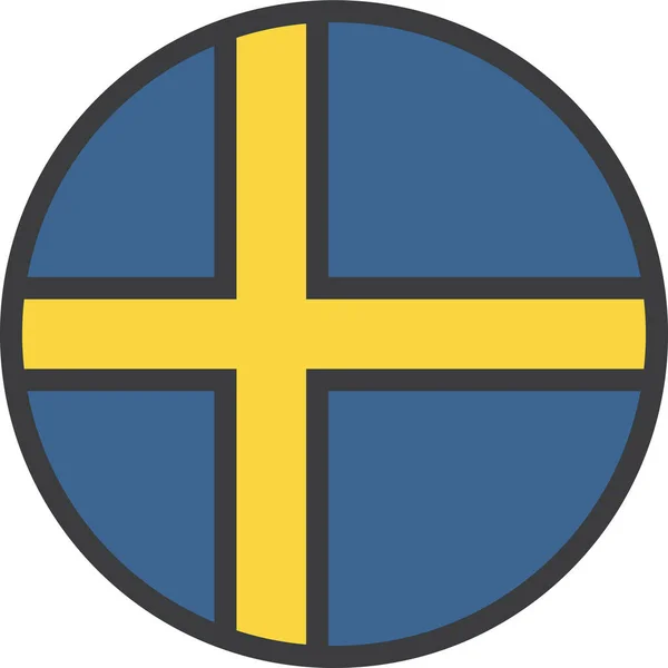 Bandera Del País Sueco Ilustración Vectorial — Vector de stock