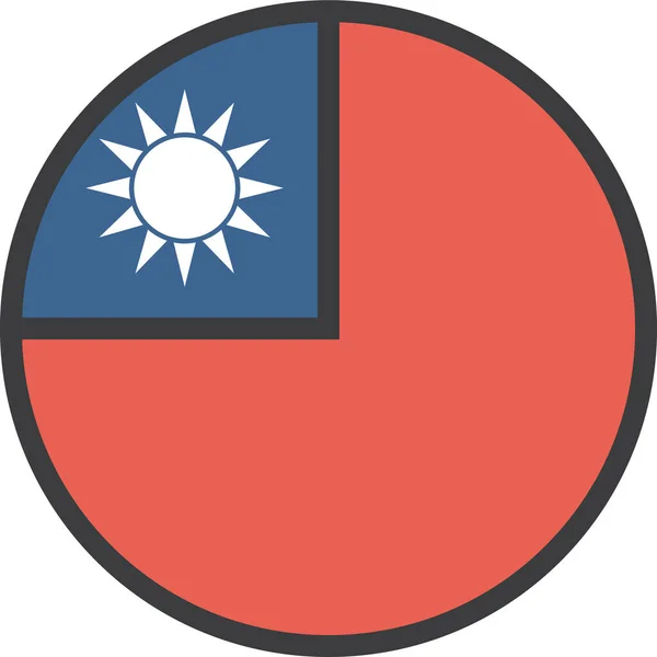 Taiwanská Vlajka Země Vektorová Ilustrace — Stockový vektor
