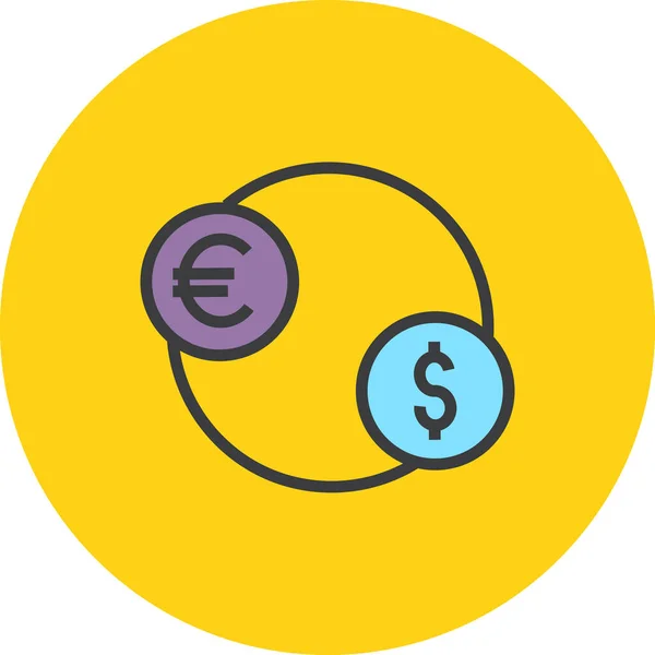 Illustrazione Vettoriale Dell Icona Monetaria — Vettoriale Stock