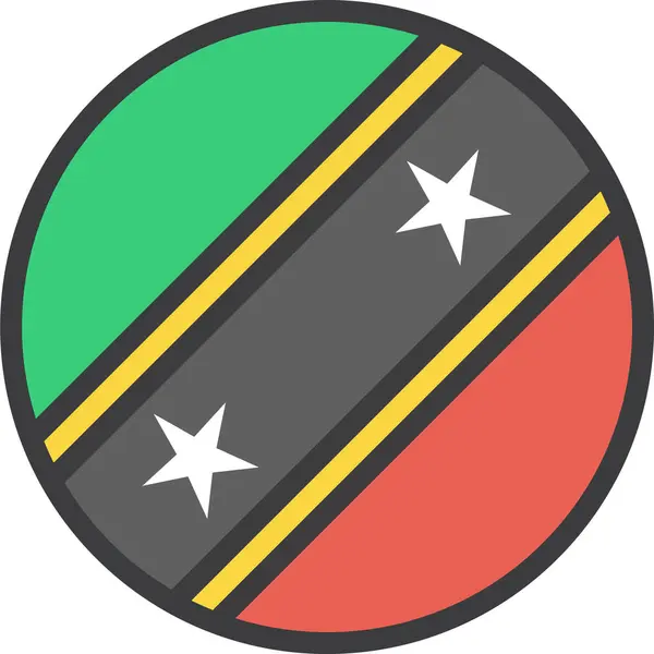 Bandiera Nazionale Saint Kitts Nevis Illustrazione Vettoriale — Vettoriale Stock