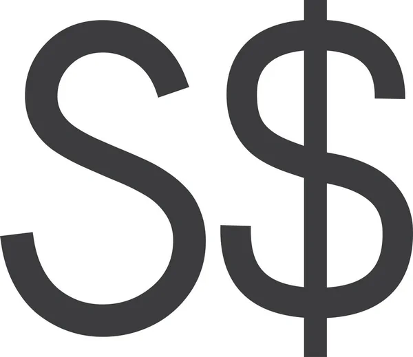 Símbolo Del Dólar Diseño Simple — Vector de stock