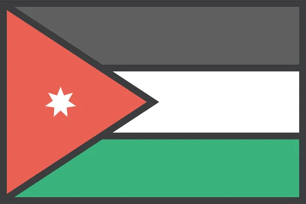 Jordanská Vlajka Země Vektorová Ilustrace — Stockový vektor