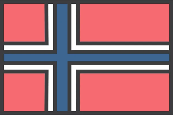 Norge Land Flagga Vektor Illustration — Stock vektor