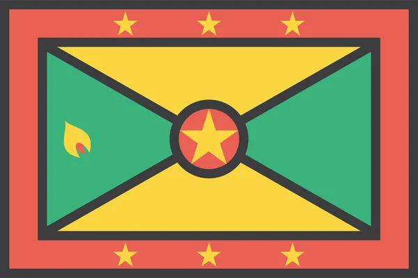 Grenada Land Flagga Vektor Illustration — Stock vektor