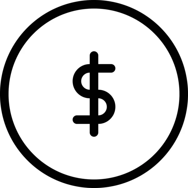 Dólar Icono Web Diseño Simple — Vector de stock