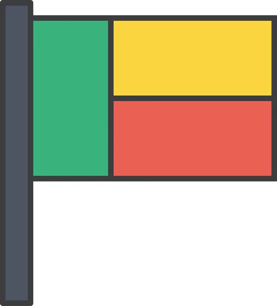 Beninská Vlajka Země Vektorová Ilustrace — Stockový vektor