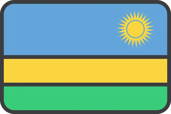 Ruanda Ülke Bayrağı Vektör Illüstrasyonu — Stok Vektör