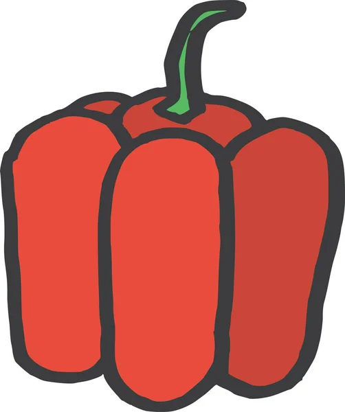 Solo Pimiento Rojo Ilustración Vectorial — Vector de stock