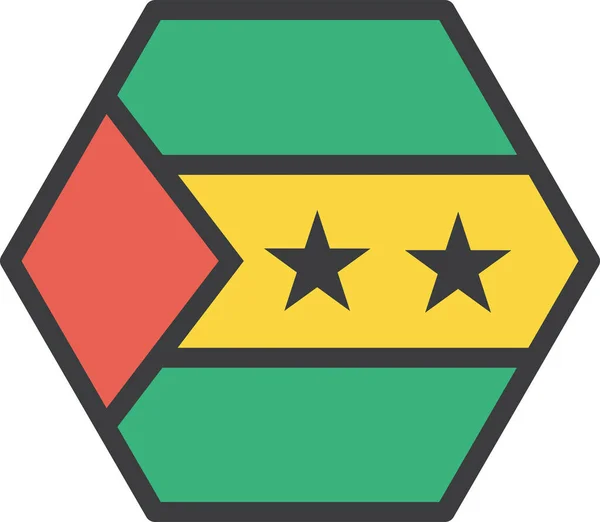 Sao Country Flag Vektorová Ilustrace — Stockový vektor