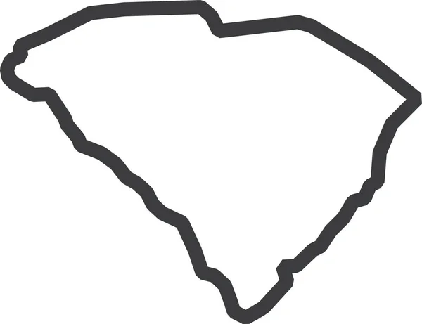 South Carolina Zustand Karte Symbol Vektor Illustration — Stockvektor