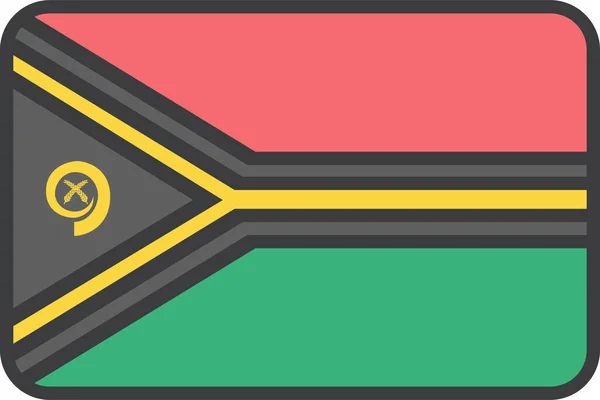 Vanuatu Bandera Del País Vector Ilustración — Archivo Imágenes Vectoriales