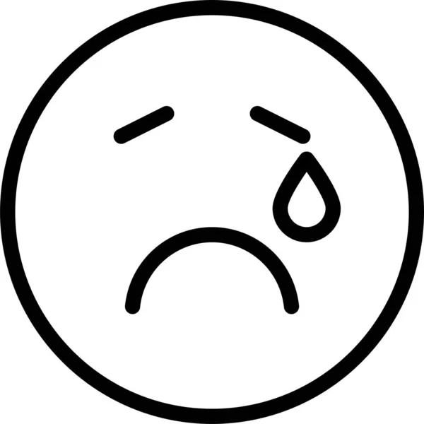 Faccina Triste Emoticon Icona Vettoriale — Vettoriale Stock