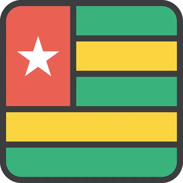 Togo Country Flag Vektorabbildung — Stockvektor