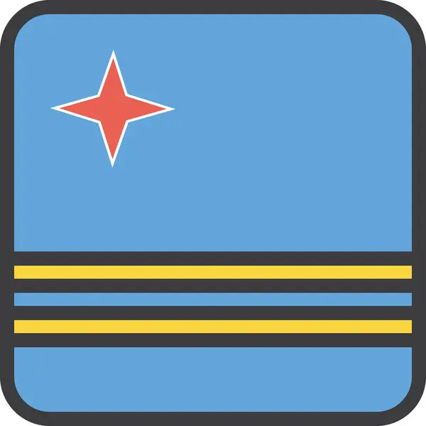 Aruba Bandera Del País Ilustración Vectorial — Vector de stock
