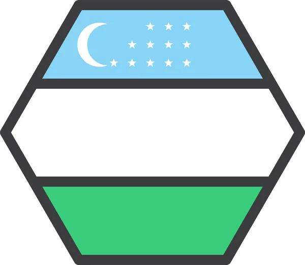 Oezbekistan Land Vlag Vector Illustratie — Stockvector