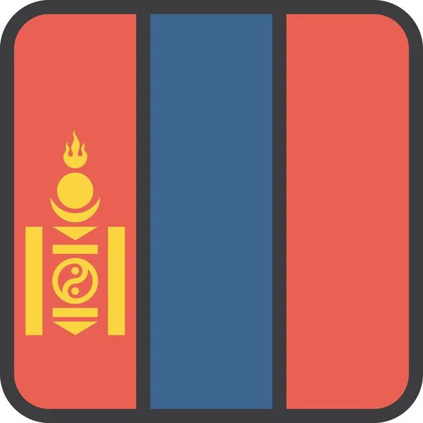モンゴル国旗ベクトルイラスト — ストックベクタ