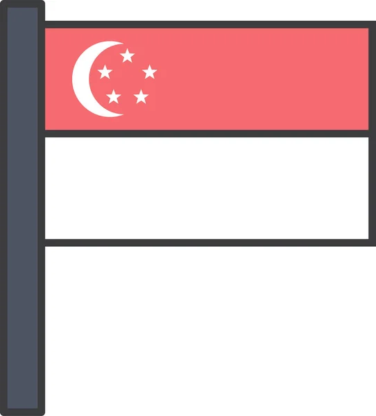 Флаг Сингапура Векторная Иллюстрация — стоковый вектор