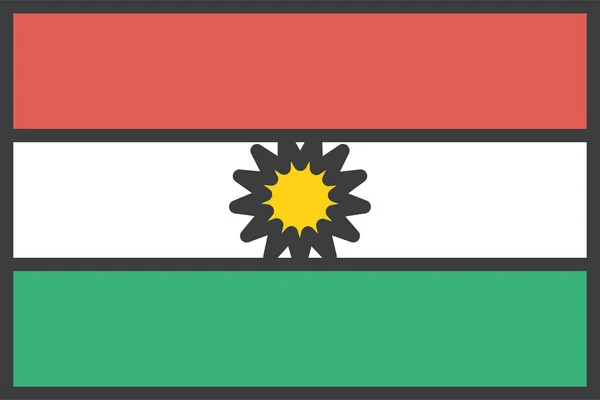 Bandera Kurdistan Web Icon Vector Ilustración — Archivo Imágenes Vectoriales