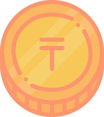 tenge para birimi web simgesi vektör illüstrasyonu 