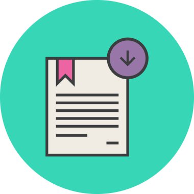 Bir belge dosya simgesinin vektör illüstrasyonu 