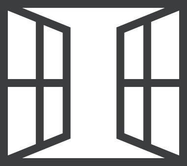 pencere simgesi vektörü, özet siyah ve beyaz illüstrasyon