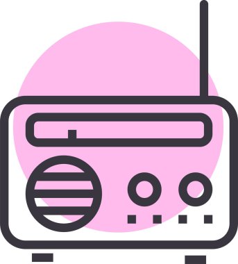 Radyo. Web simgesi basit illüstrasyon 