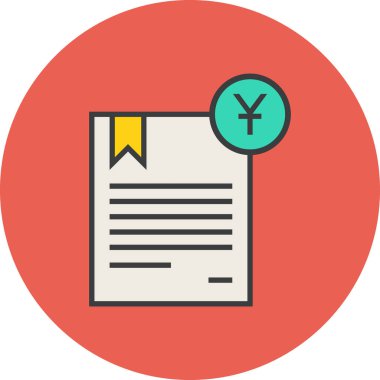 Yuan parası. Web simgesi basit illüstrasyon