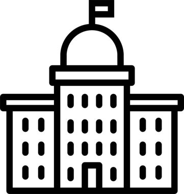 Mahkeme binası. Web simgesi basit illüstrasyon
