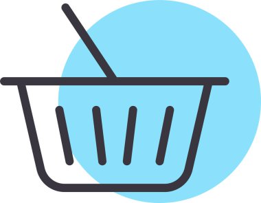 Alışveriş sepeti simgesi, vektör illüstrasyonu 