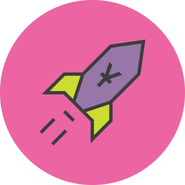 roket web simgesi basit illüstrasyon