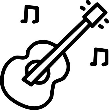 Gitar. Web simgesi basit illüstrasyon