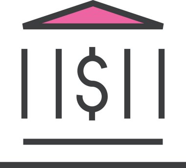 Banka. Web simgesi basit illüstrasyon