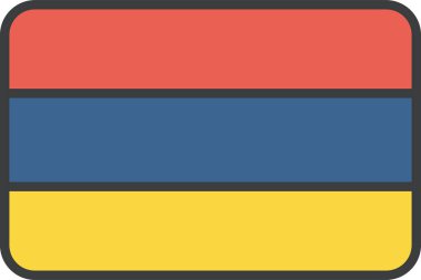 Ermenistan ülke bayrağı, vektör illüstrasyonu 