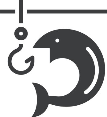 Balık tutmak. Web simgesi basit illüstrasyon  