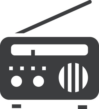Radyo. Web simgesi basit illüstrasyon 