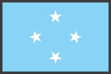 mikronezya ülke bayrağı, vektör illüstrasyonu 