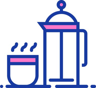 Kahve. Web simgesi basit illüstrasyon 