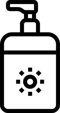 Güneş kremi ikonu vektörü. İnce çizgi işareti. izole edilmiş sınır sembolü çizimi