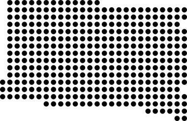 abstract south dakota map with dots, vector illustration