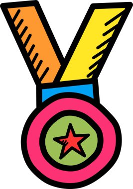 Madalya. Web simgesi basit illüstrasyon